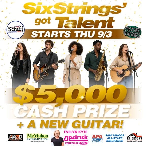 🏆 The Six Strings’ Got Talent competition is 𝗕𝗔𝗖𝗞 and 𝗕𝗜𝗚𝗚𝗘𝗥! Starts Thursday, Sept 3rd!…